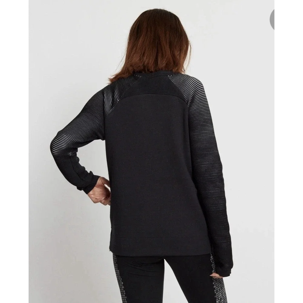 Nike Sportswear Tech Fleece Women's Crew Black XL Side Zipper Ribbed‎ Sleeves